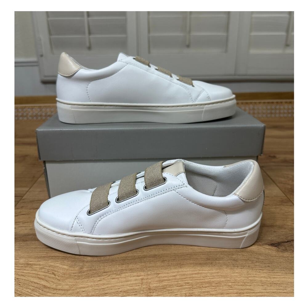 Flexx Sneak Easy Sneaker Kino Leather White Beige Size 7.5 NIB Slip On Style - Picture 10 of 15